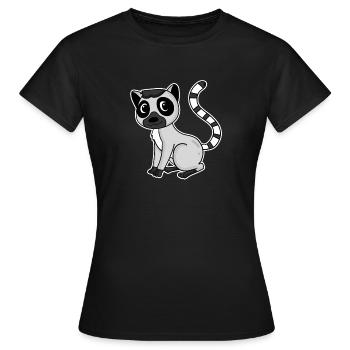Lemur Primat Cadeau - T-shirt Femme - noir - Devant - AI Model Female 172 dark (172cm)