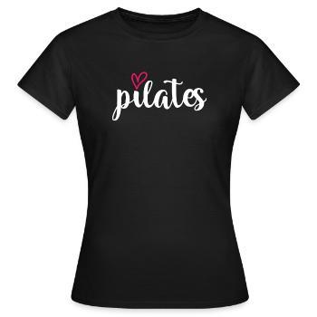 Pilates Training Fitness - Frauen T-Shirt - Schwarz - Vorne - AI Model Female 172 dark (172cm)