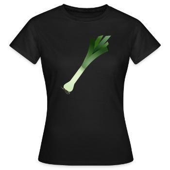 Eine Stange Lauch / Porree - Frauen T-Shirt - Schwarz - Vorne - AI Model Female 172 dark (172cm)