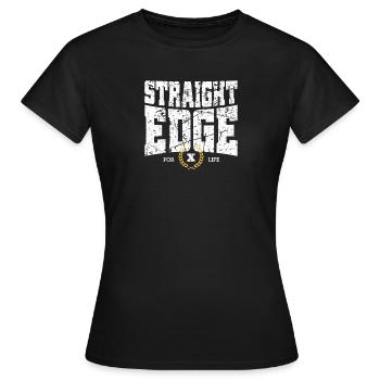 Marque Straight Edge Pour Straight Edger Life - T-shirt Femme - noir - Devant - AI Model Female 172 dark (172cm)