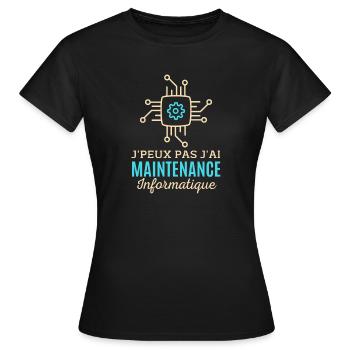 Maintenance informatique - T-shirt Femme - noir - Devant - AI Model Female 172 dark (172cm)