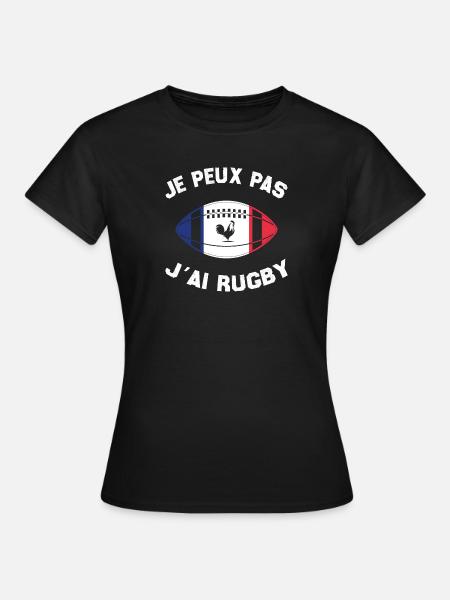 Je Peux Pas J'ai Rugby - T-shirt Femme - noir