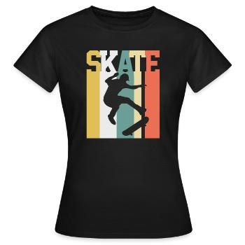 Skaten Skater Skate Vintage - Frauen T-Shirt - Schwarz - Vorne - AI Model Female 172 dark (172cm)