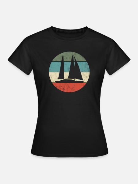 Segelboot - Frauen T-Shirt - Schwarz