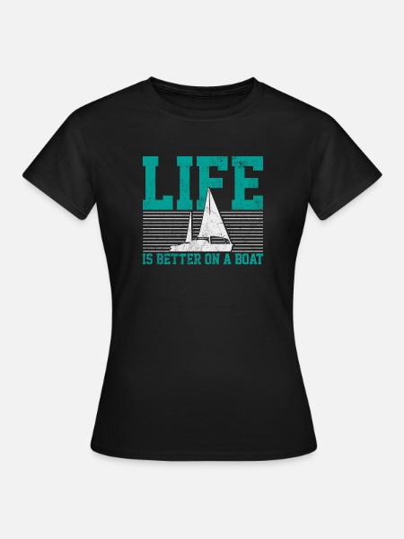 Segelboot Segler - Frauen T-Shirt - Schwarz