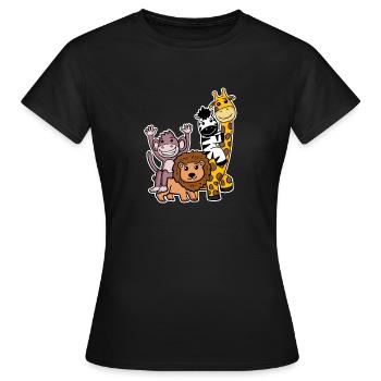 Des animaux mignons - T-shirt Femme - noir - Devant - AI Model Female 172 dark (172cm)