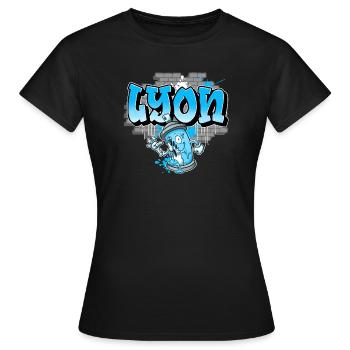 Lyon Graffiti - Frauen T-Shirt - Schwarz - Vorne - AI Model Female 172 dark (172cm)