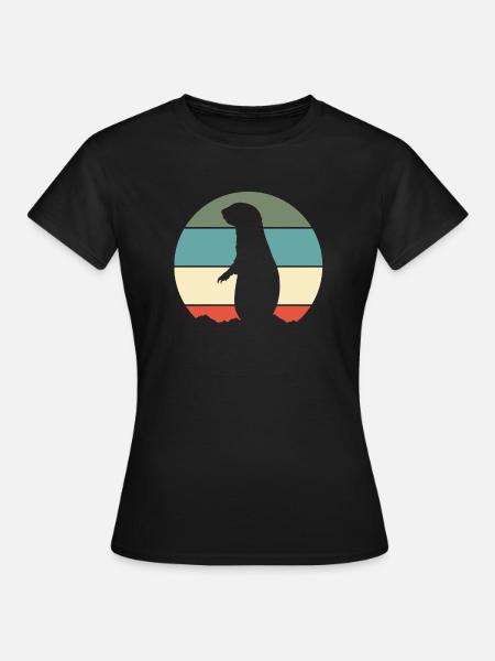 Präriehund Retro - Frauen T-Shirt - Schwarz