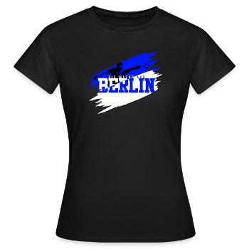 Berlin Fussball Charlottenburg Blau Weiß - Frauen T-Shirt - Schwarz - Vorne - AI Model Female 172 dark (172cm)