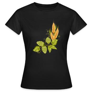 Hops and malt base to brew beer - Women's T-Shirt - black - Front - AI Model Female 172 dark (172cm)