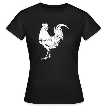 Coq Poulet Coq - T-shirt Femme - noir - Devant - AI Model Female 172 dark (172cm)