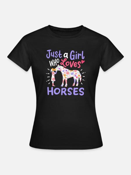 Miłośnicy koni - Dame-T-shirt - sort
