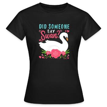 Schwäne Wasservögel Schwan - Frauen T-Shirt - Schwarz - Vorne - AI Model Female 172 dark (172cm)