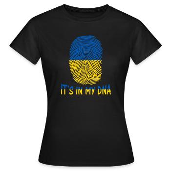 Flagge der Ukraine ist es in meiner DNA-Geschenk-Idee - Frauen T-Shirt - Schwarz - Vorne - AI Model Female 172 dark (172cm)