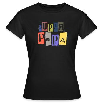 SUPER PAPA anonymous raven spy lettering - Women's T-Shirt - black - Front - AI Model Female 172 dark (172cm)