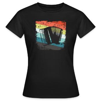Akkordeon Harmonika - Frauen T-Shirt - Schwarz - Vorne - AI Model Female 172 dark (172cm)