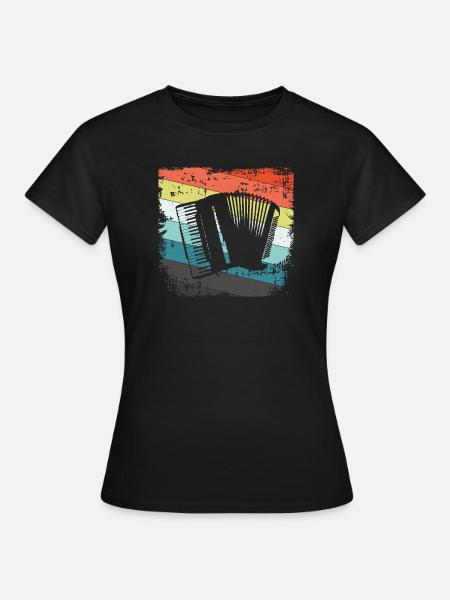 Akkordeon Harmonika - Frauen T-Shirt - Schwarz