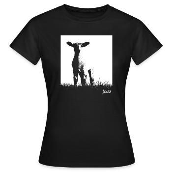 Collection Frise orientale : Agneaux de la digue - T-shirt Femme - noir - Devant - AI Model Female 172 dark (172cm)