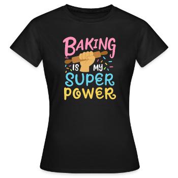 Backen Bäcker Nudelholz - Frauen T-Shirt - Schwarz - Vorne - AI Model Female 172 dark (172cm)
