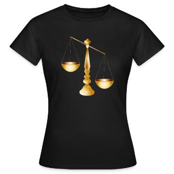 deux balances sur une poutre avec pied - T-shirt Femme - noir - Devant - AI Model Female 172 dark (172cm)