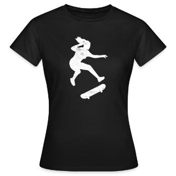 Skaten Skater Skateboard Skate - Frauen T-Shirt - Schwarz - Vorne - AI Model Female 172 dark (172cm)