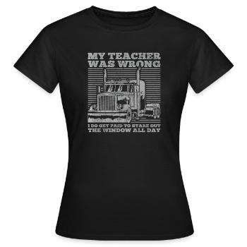 Truck Trucker Truck Driver Vintage - T-shirt Femme - noir - Devant - AI Model Female 172 dark (172cm)