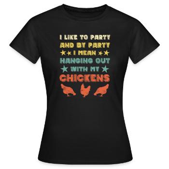Chicken chickens - Women's T-Shirt - black - Front - AI Model Female 172 dark (172cm)