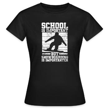 Snowboarding Snowboarder Snowboard - Women's T-Shirt - black - Front - AI Model Female 172 dark (172cm)