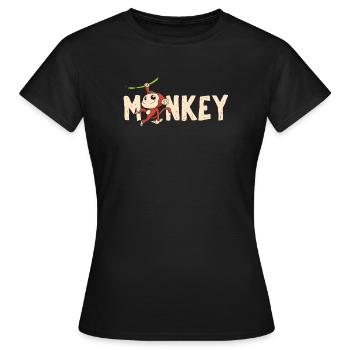 Affe Primat Affen - Frauen T-Shirt - Schwarz - Vorne - AI Model Female 172 dark (172cm)