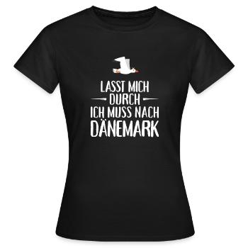 Lasst mich durch ich muss nach Dänemark Möwe - Frauen T-Shirt - Schwarz - Vorne - AI Model Female 172 dark (172cm)