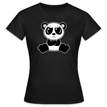 Niedlicher Panda ist genervt - Frauen T-Shirt - Schwarz - Vorne - AI Model Female 172 dark (172cm)