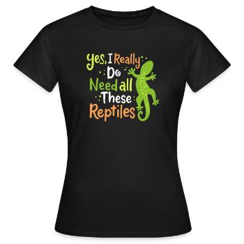 Reptil Eidechse Herpetologe - Frauen T-Shirt - Schwarz - Vorne - AI Model Female 172 dark (172cm)