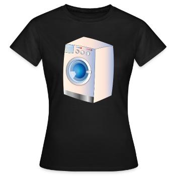 Machine à laver dans le style BD pour des idées fraîches - T-shirt Femme - noir - Devant - AI Model Female 172 dark (172cm)