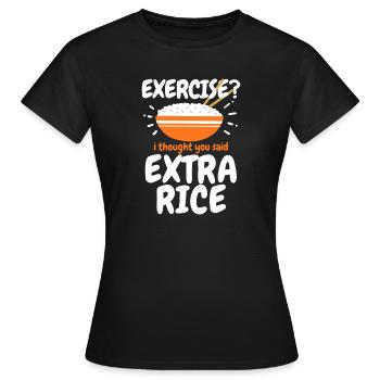 Riz Extra Riz Cuisine Philippine - T-shirt Femme - noir - Devant - AI Model Female 172 dark (172cm)