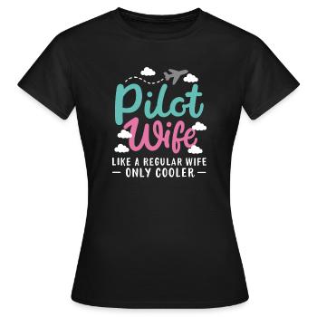 Pilote Femme Aviation Aviation - T-shirt Femme - noir - Devant - AI Model Female 172 dark (172cm)