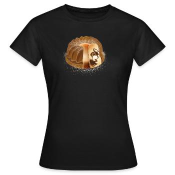 Der beliebte Marmorkuchen mit Puderzucker - Frauen T-Shirt - Schwarz - Vorne - AI Model Female 172 dark (172cm)