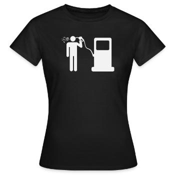 Humour de station-service à essence Plein plein drôle - T-shirt Femme - noir - Devant - AI Model Female 172 dark (172cm)