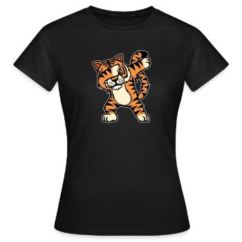 Animal Sauvage Sauvage Cool Tiger - T-shirt Femme - noir - Devant - AI Model Female 172 dark (172cm)