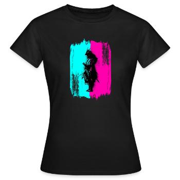 Samurai Silhouette Japan Krieger Schwarz Kunst - Frauen T-Shirt - Schwarz - Vorne - AI Model Female 172 dark (172cm)