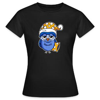 Le lève-tôt Hibou Dormir - T-shirt Femme - noir - Devant - AI Model Female 172 dark (172cm)