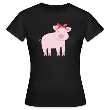 Schwein Schweine - Frauen T-Shirt - Schwarz - Vorne - AI Model Female 172 dark (172cm)