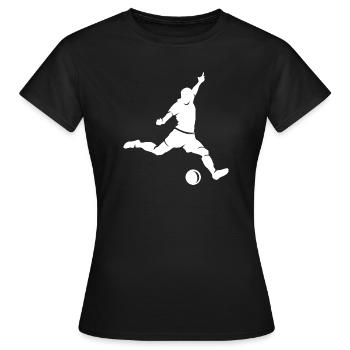 Fußballspieler Torschuss Sport Symbol Verein - Frauen T-Shirt - Schwarz - Vorne - AI Model Female 172 dark (172cm)