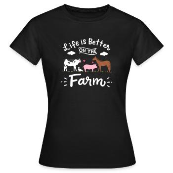 Bauernhof Landwirtschaft Nutztiere - Frauen T-Shirt - Schwarz - Vorne - AI Model Female 172 dark (172cm)