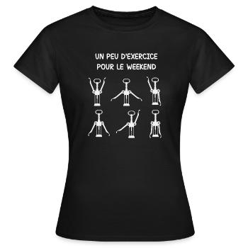 exercices weekend - exercice pour le weekend - T-shirt Femme - noir - Devant - AI Model Female 172 dark (172cm)