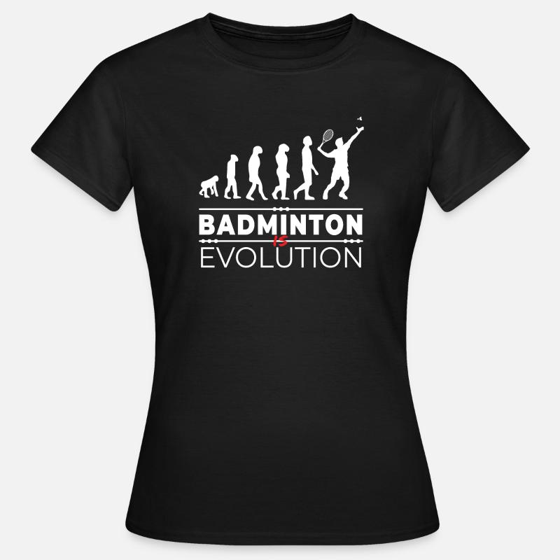 Badminton is evolution - Message Humor Parodie - Frauen T-Shirt - Schwarz