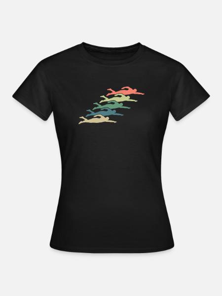 Schwimmen Schwimmer - Frauen T-Shirt - Schwarz
