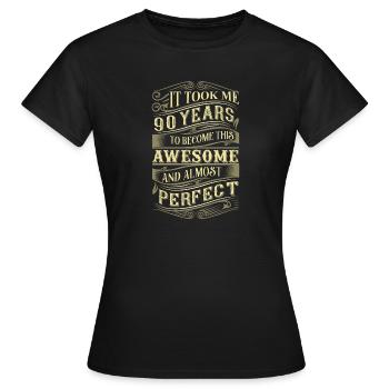 90. Geburtstag - Frauen T-Shirt - Schwarz - Vorne - AI Model Female 172 dark (172cm)