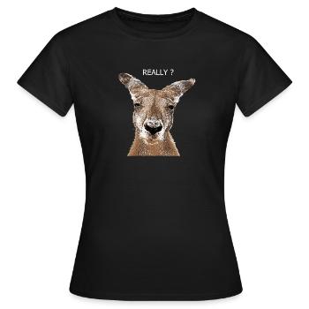 Kangaroo really - Women's T-Shirt - black - Front - AI Model Female 172 dark (172cm)
