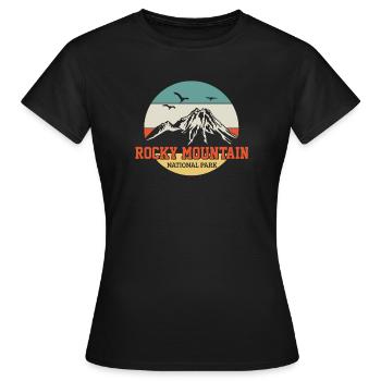Rocky Mountain Wandern Vintage - Frauen T-Shirt - Schwarz - Vorne - AI Model Female 172 dark (172cm)