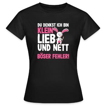 Böses Hasi Klein Lieb Und Nett Halloween Kostüm - Frauen T-Shirt - Schwarz - Vorne - AI Model Female 172 dark (172cm)